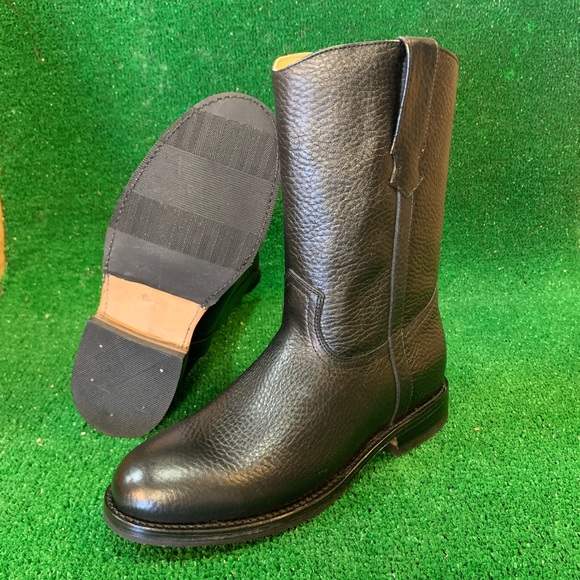 COPY - MEN’S WESTERN COWBOY SLIP ON ROUND TOE SIDE ZIPPER BOOTS BLACK BOTA CON … - Picture 2 of 9